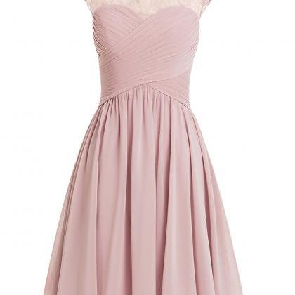 Modren A-line Scoop Mini Blush Short Prom/homecoming Dress With Cap ...