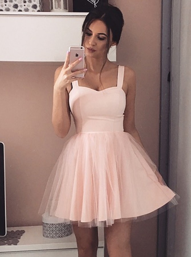 short tulle homecoming dresses