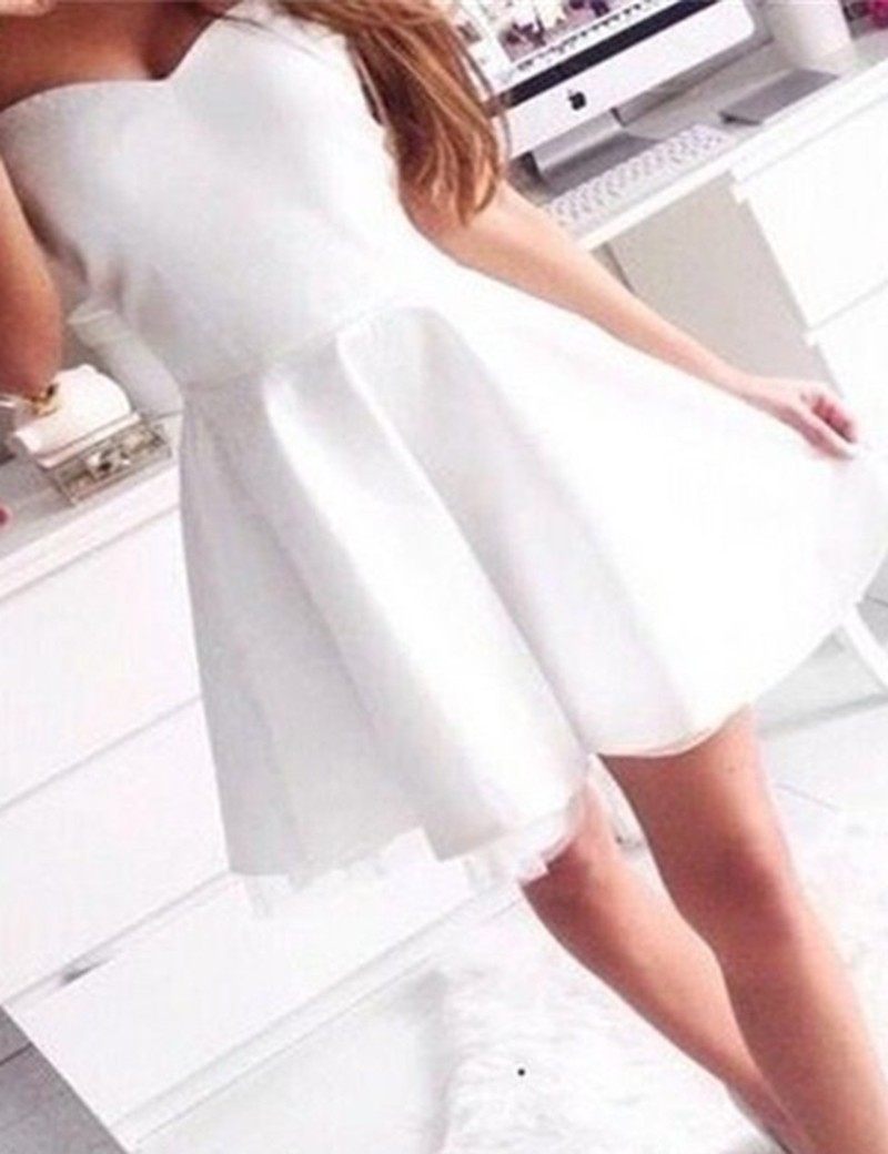 white mini formal dress